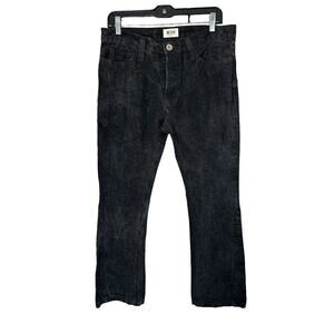 Mintcrew Black Mens Jeans Size 30 Buttonfly Acid Washed 100% Cotton Straight